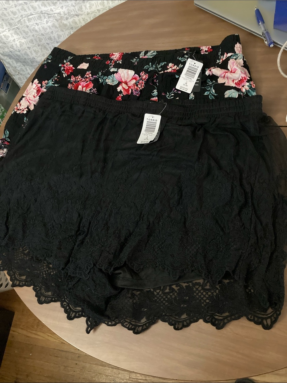 torrid Black Lace Skirt & Black Floral Skirt - Floral Accent